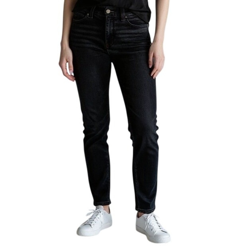 Democracy Jeans Women 8P Black Ab Technology Skinny Stretch Faded Petite Denim‎